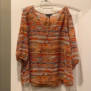 Multicolor sheer blouse